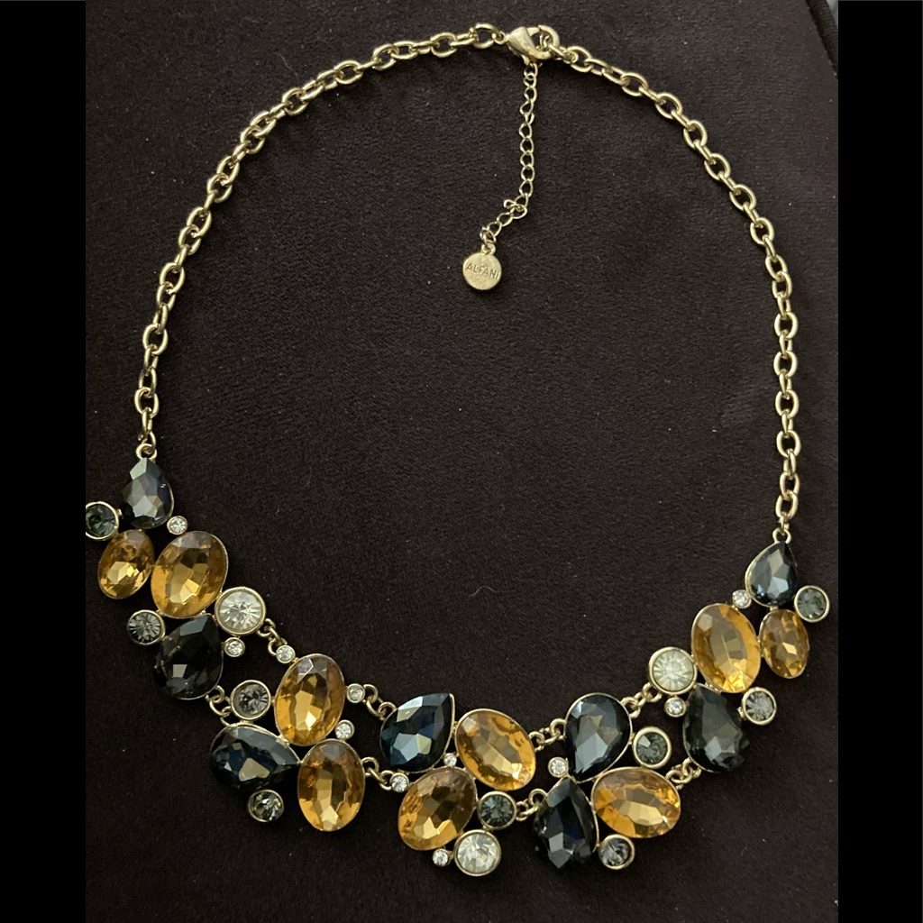 Alfani Gold Tone Crystal Collar Style Statement Necklace